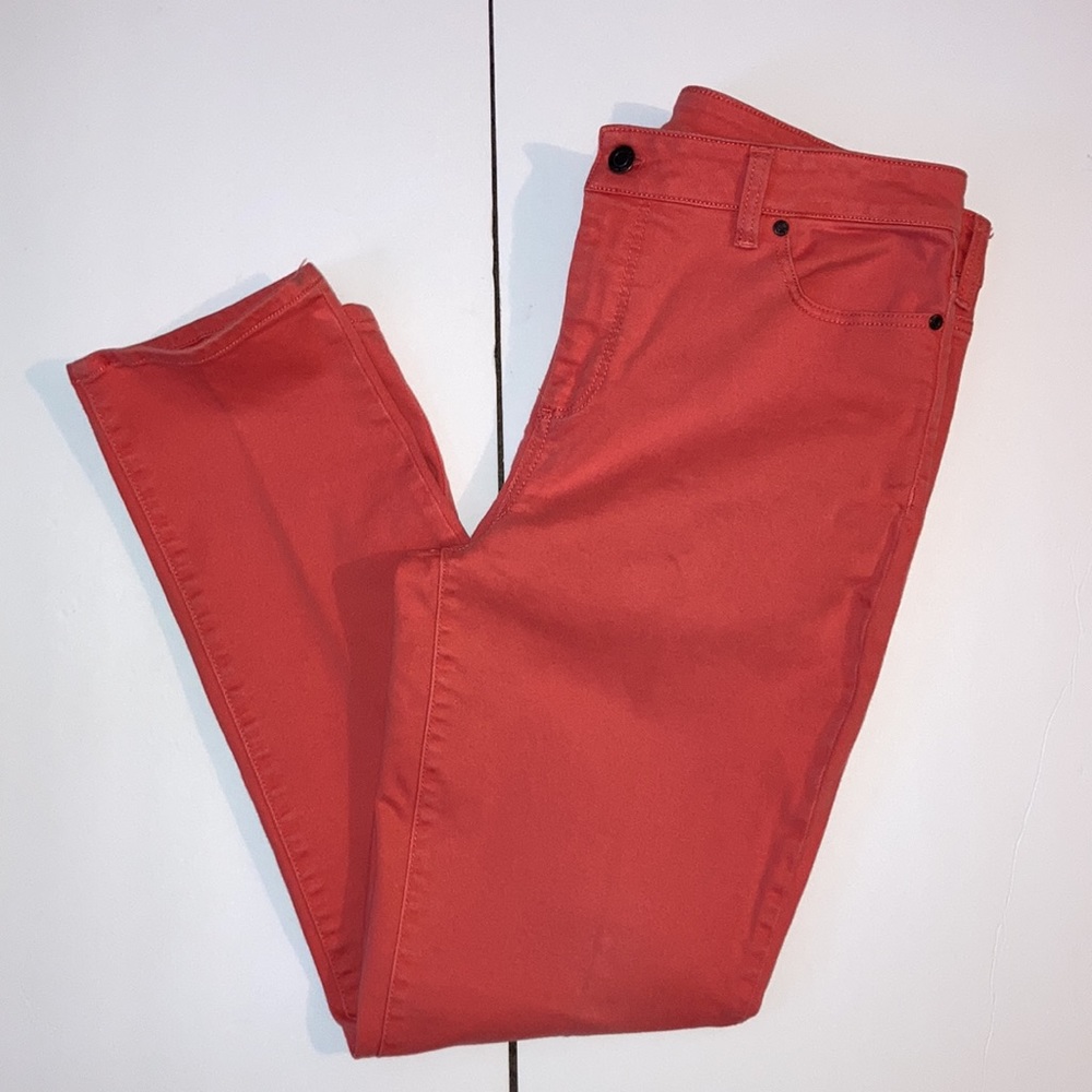 Heritage slim ankle orange jeans size 12/31